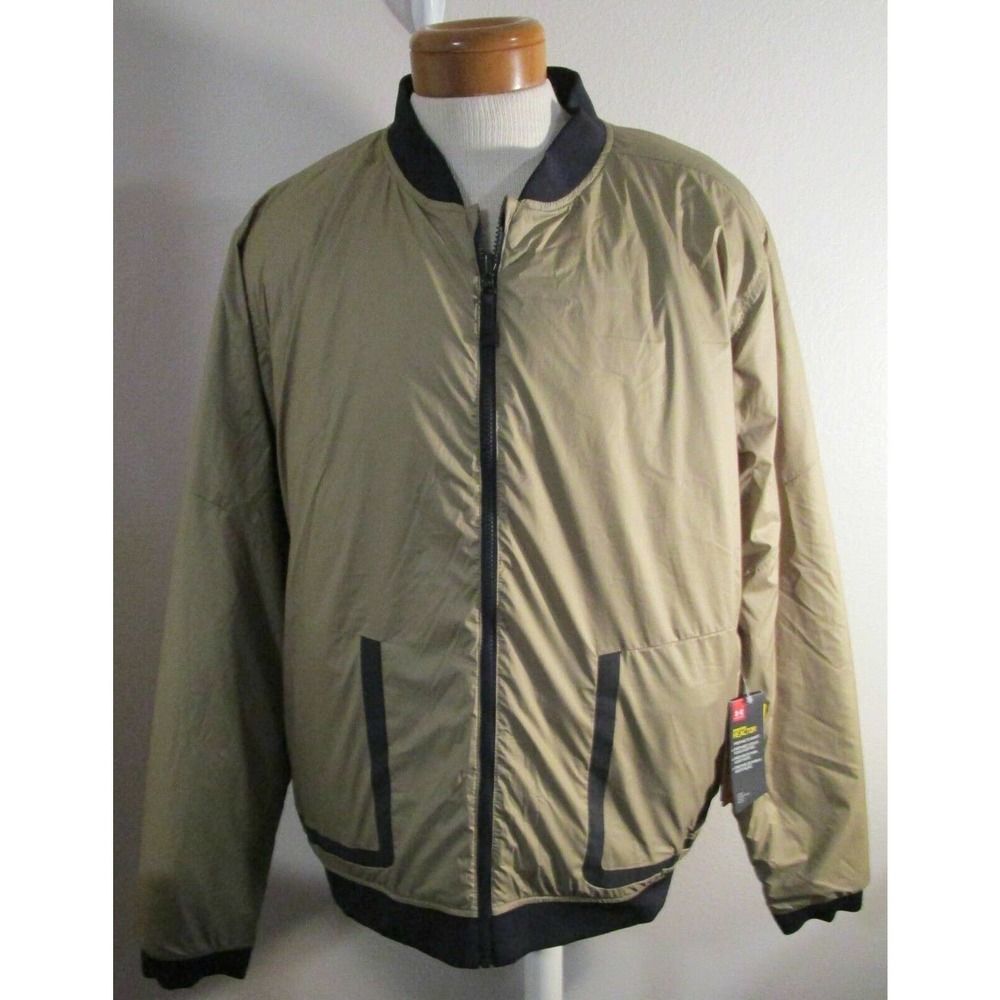 NWT Under Armour Mens UA Sportstyle ColdGear Reactor Bomber Jacket 2XL Gold $180 - Picture 1 of 2